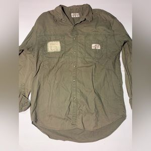 Calvin Klein green button up shirt